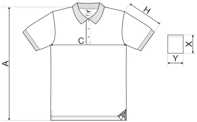 Férfi elegáns póló - mérettáblázat