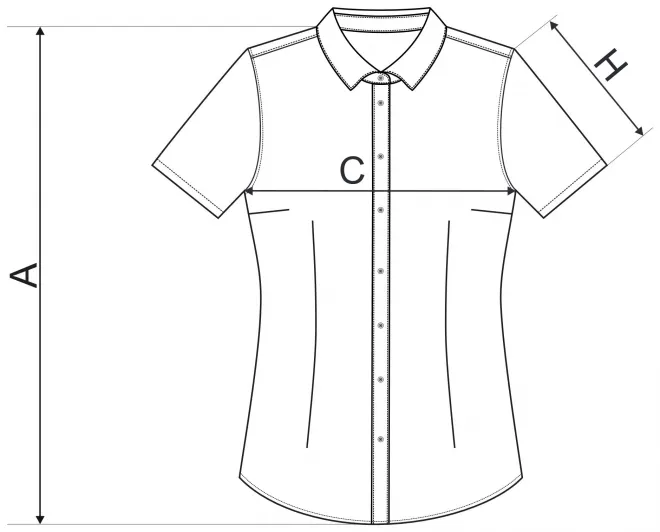 Női blúz Slim fit - mérettáblázat