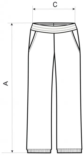 Női zsebes nadrágnadrág - mérettáblázat