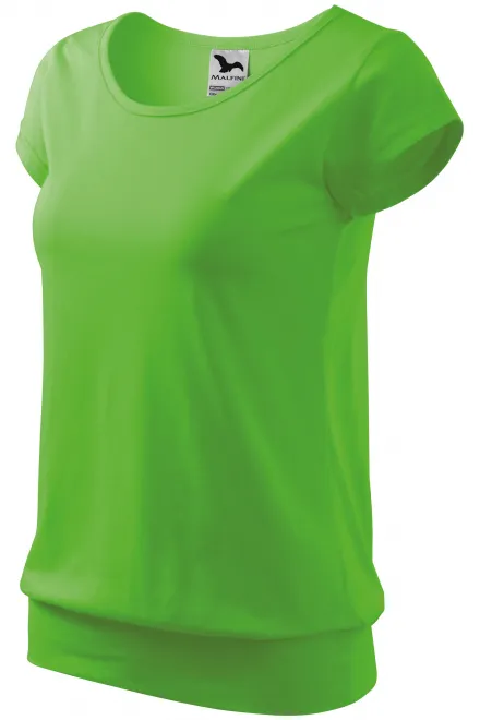 Női divatos póló, alma zöld