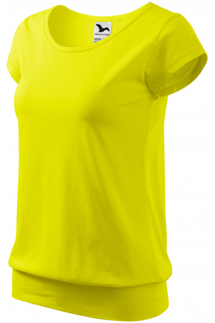 Női divatos póló, citromsárga