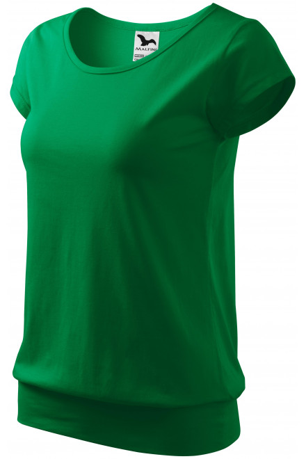 Női divatos póló, zöld fű, rövid ujjú pólók