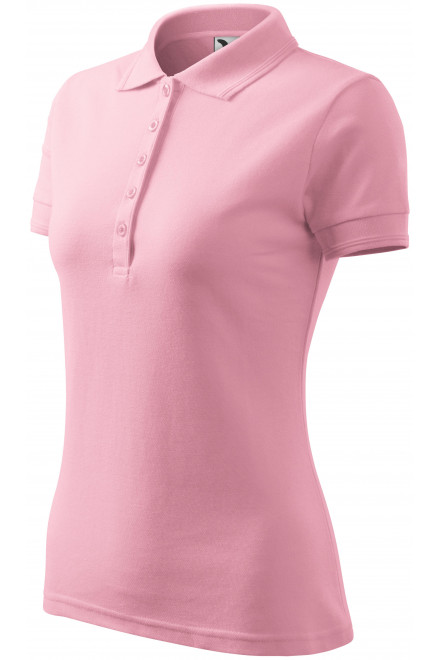 Női elegáns póló, rózsaszín, női pólók gallérral