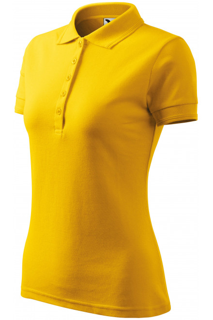 Női elegáns póló, sárga, női pólók gallérral