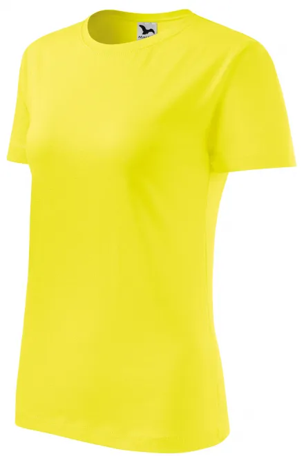 Női klasszikus póló, citromsárga