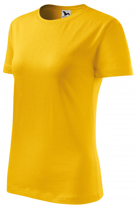 Női klasszikus póló, sárga, rövid ujjú pólók