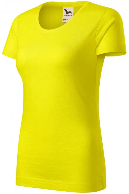 Női póló, texturált organikus pamut, citromsárga