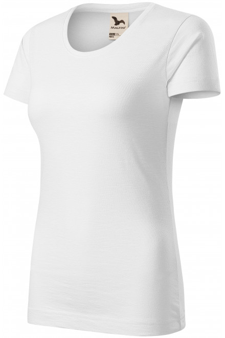 Női póló, texturált organikus pamut, fehér, pólók nyomtatáshoz