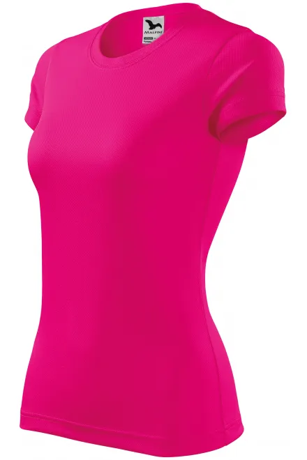 Női sportpóló, neon rózsaszín