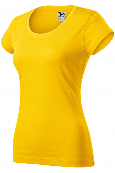 Női vékony póló, kerek nyakkivágással, sárga, női pólók