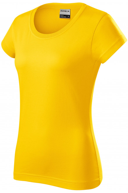 Tartós, nehézsúlyú női póló, sárga, rövid ujjú pólók
