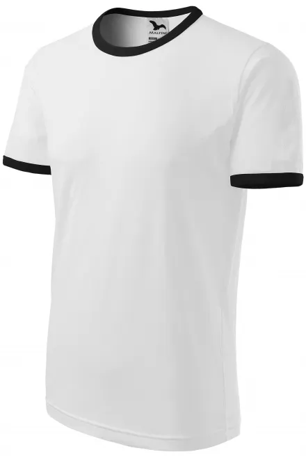 Unisex kontrasztú póló, fehér