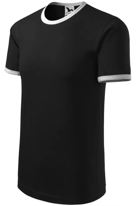 Unisex kontrasztú póló, fekete