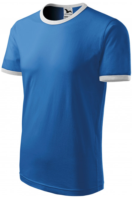 Unisex kontrasztú póló, világoskék, pamut pólók